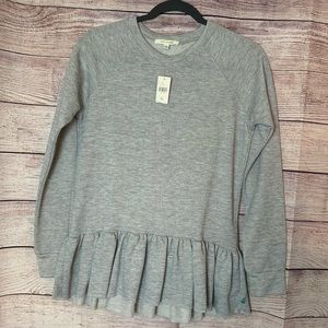 NWT Anthropologie Sweater with Ruffle bottom XS